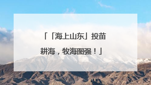 「海上山东」投苗耕海，牧海图强！