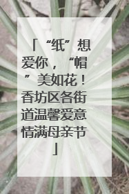 “纸”想爱你，“帽”美如花！香坊区各街道温馨爱意情满母亲节