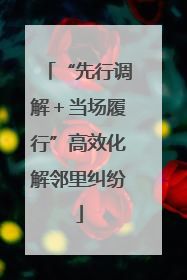 “先行调解＋当场履行”高效化解邻里纠纷