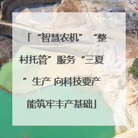 “智慧农机”“整村托管”服务“三夏”生产 向科技要产能筑牢丰产基础