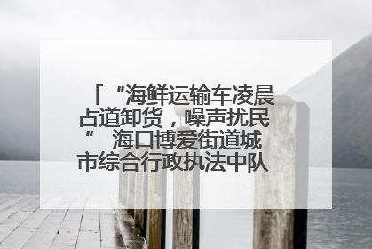 “海鲜运输车凌晨占道卸货，噪声扰民” 海口博爱街道城市综合行政执法中队：将联合交警加强长堤路一带巡逻
