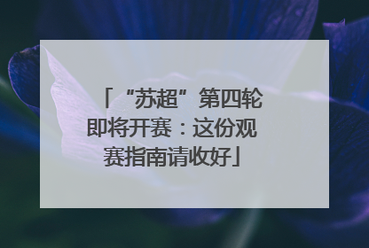 “苏超”第四轮即将开赛：这份观赛指南请收好