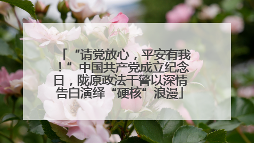 “请党放心，平安有我！”中国共产党成立纪念日，陇原政法干警以深情告白演绎“硬核”浪漫