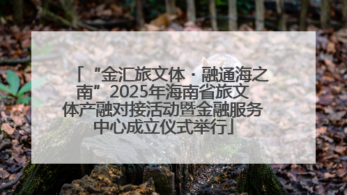 “金汇旅文体・融通海之南”2025年海南省旅文体产融对接活动暨金融服务中心成立仪式举行