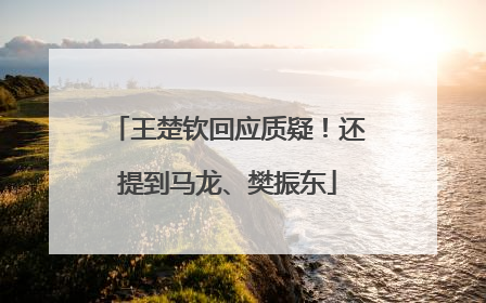 王楚钦回应质疑！还提到马龙、樊振东
