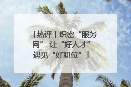 热评丨织密“服务网” 让“好人才”遇见“好职位”