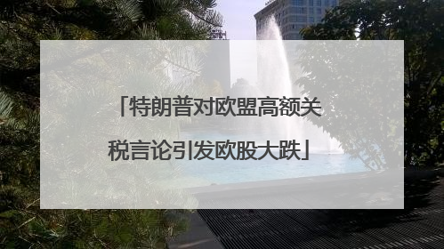 特朗普对欧盟高额关税言论引发欧股大跌