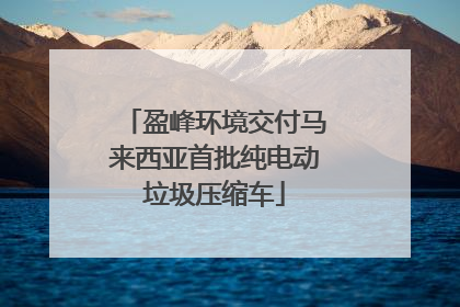 盈峰环境交付马来西亚首批纯电动垃圾压缩车