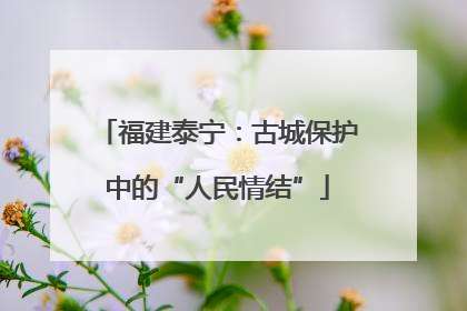 福建泰宁：古城保护中的“人民情结”