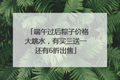 端午过后粽子价格大跳水，有买三送一还有6折出售