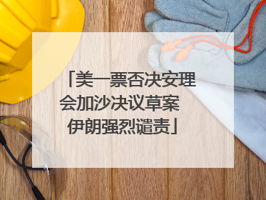 美一票否决安理会加沙决议草案 伊朗强烈谴责