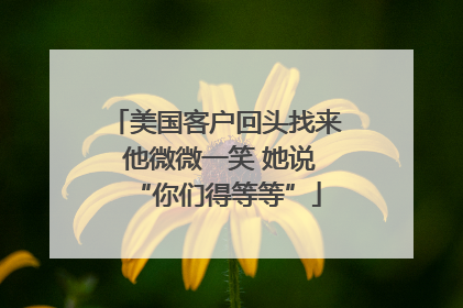 美国客户回头找来 他微微一笑 她说“你们得等等”