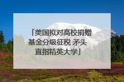 美国拟对高校捐赠基金分级征税 矛头直指精英大学
