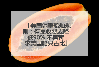 美国调整船舶规则：停靠收费或降低90% 不再苛求美国船只占比