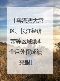 粤港澳大湾区、长江经济带等区域前4个月外贸成绩亮眼