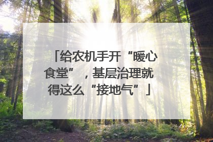 给农机手开“暖心食堂”，基层治理就得这么“接地气”