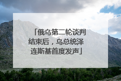 俄乌第二轮谈判结束后，乌总统泽连斯基首度发声