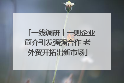 一线调研丨一则企业简介引发强强合作 老外贸开拓出新市场