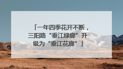 一年四季花开不断，三阳路“垂江绿廊”升级为“垂江花廊”