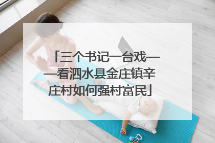 三个书记一台戏——看泗水县金庄镇辛庄村如何强村富民