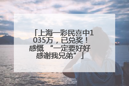 上海一彩民喜中1035万，已兑奖！感慨 “一定要好好感谢我兄弟”