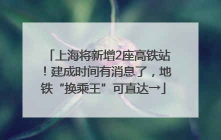 上海将新增2座高铁站！建成时间有消息了，地铁“换乘王”可直达→