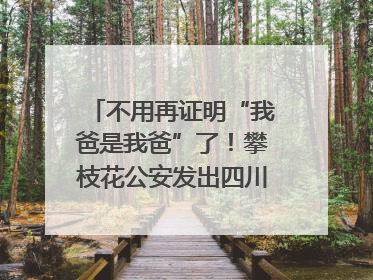 不用再证明“我爸是我爸”了！攀枝花公安发出四川首张“户籍人口直系亲属关系谱”