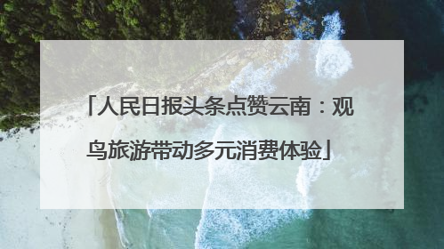 人民日报头条点赞云南：观鸟旅游带动多元消费体验