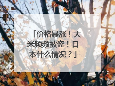 价格暴涨！大米频频被盗！日本什么情况？
