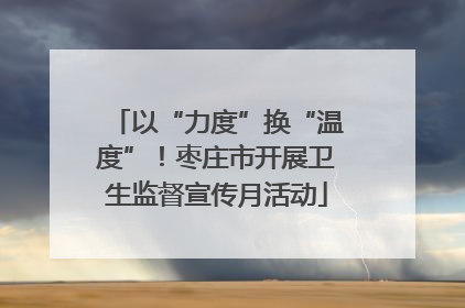 以“力度”换“温度”！枣庄市开展卫生监督宣传月活动