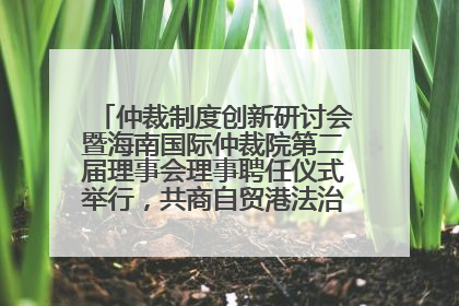 仲裁制度创新研讨会暨海南国际仲裁院第二届理事会理事聘任仪式举行，共商自贸港法治建设新路径