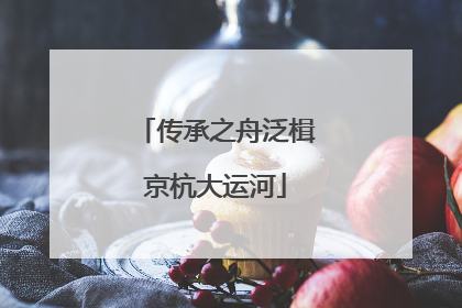 传承之舟泛楫京杭大运河