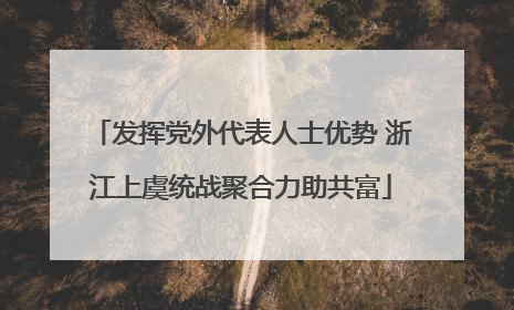 发挥党外代表人士优势 浙江上虞统战聚合力助共富