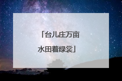 台儿庄万亩水田着绿裳