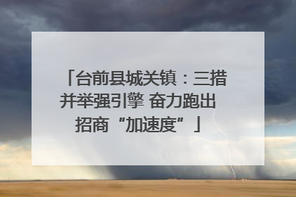 台前县城关镇：三措并举强引擎 奋力跑出招商“加速度”