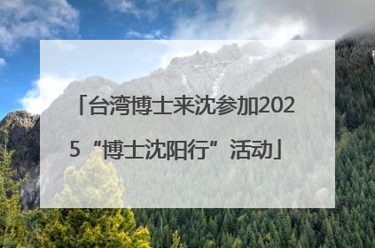 台湾博士来沈参加2025“博士沈阳行”活动