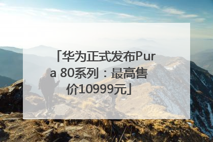 华为正式发布Pura 80系列：最高售价10999元