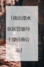 南京溧水区区管领导干部任前公示