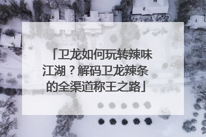 卫龙如何玩转辣味江湖？解码卫龙辣条的全渠道称王之路