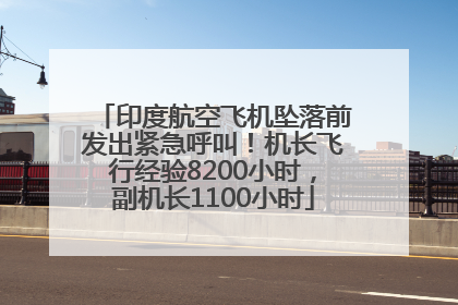 印度航空飞机坠落前发出紧急呼叫！机长飞行经验8200小时，副机长1100小时