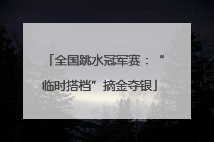 全国跳水冠军赛：“临时搭档”摘金夺银