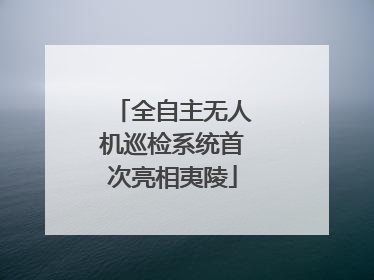 全自主无人机巡检系统首次亮相夷陵