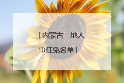 内蒙古一地人事任免名单