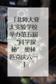 北师大亚太实验学校举办第五届 “科学探秘” 奥林匹克庆六一