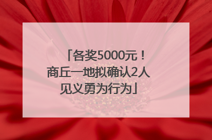 各奖5000元！商丘一地拟确认2人见义勇为行为