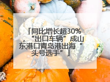 同比增长超30%，“出口车辆”成山东港口青岛港出海“头号选手”