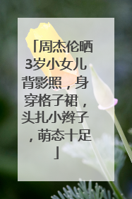 周杰伦晒3岁小女儿背影照，身穿格子裙，头扎小辫子，萌态十足