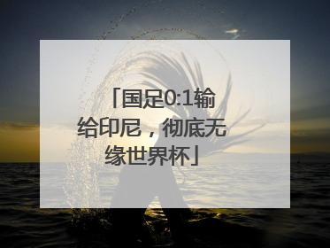 国足0:1输给印尼，彻底无缘世界杯