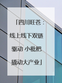 四川旺苍：线上线下双链驱动 小枇杷撬动大产业