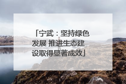 宁武：坚持绿色发展 推进生态建设取得显著成效